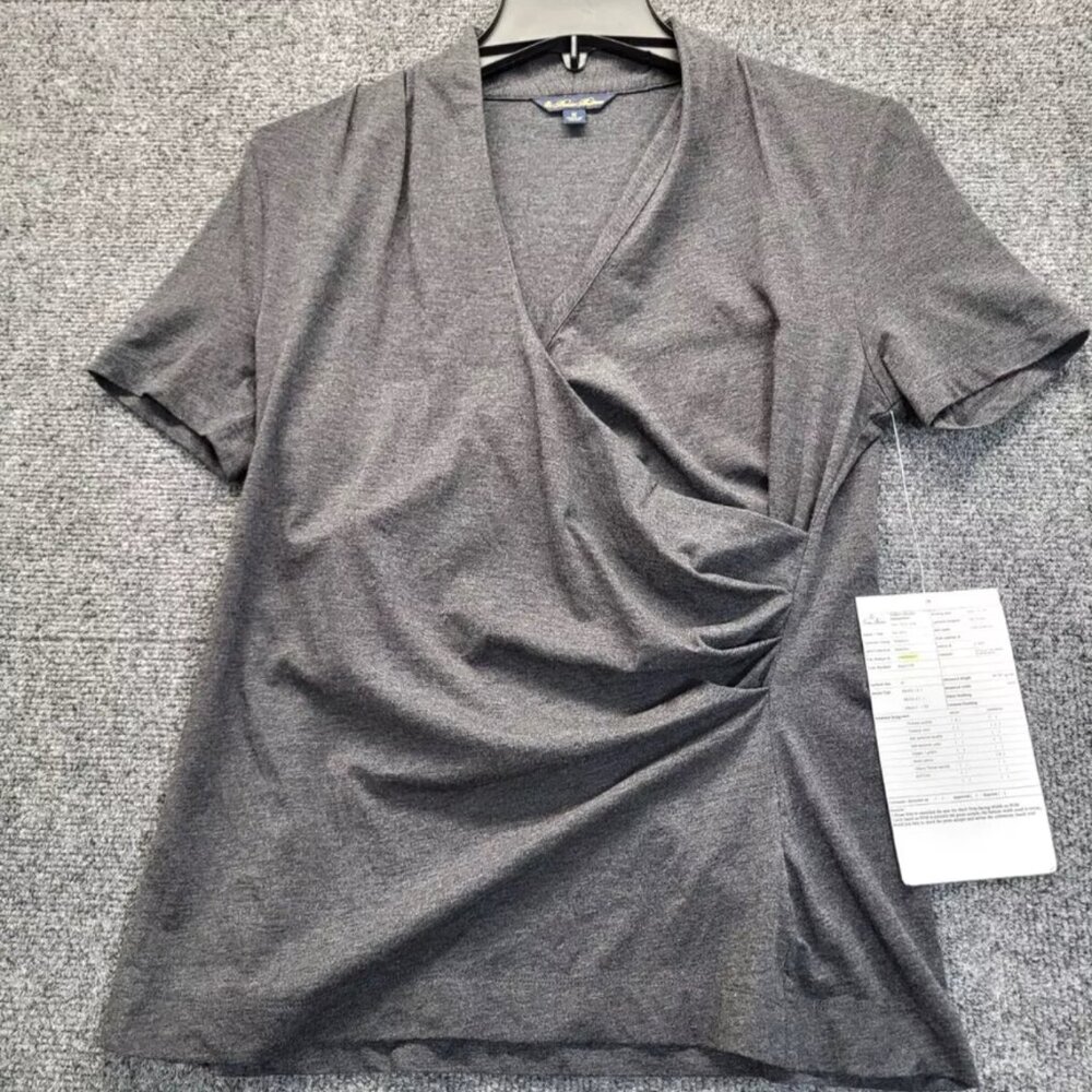 Brooks Brothers Pima Cotton Wrap Short-Sleeve Shirt - Gray - Size Medium